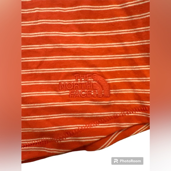 The North Face Womens Terrain Slim Fit striped short sleeved tee size SMALL NWT - Picture 2 of 8